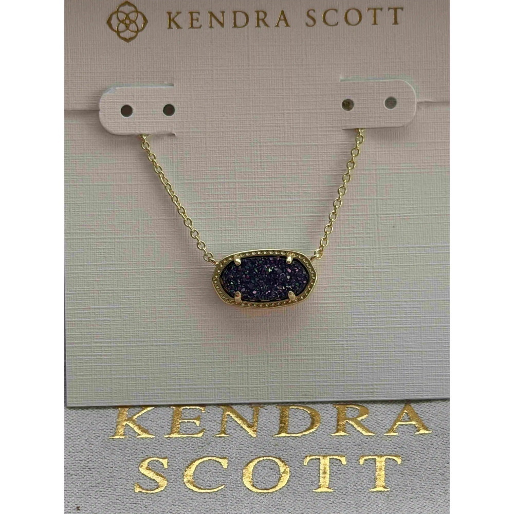 Kendra Scott Elaina Black Pearl Crystal Cluster Necklace